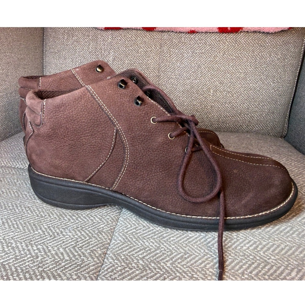 White Mountain Lisa Brown Leather Ankle Boots Lace Up Chukka Shoes Womens‎ 9.5M